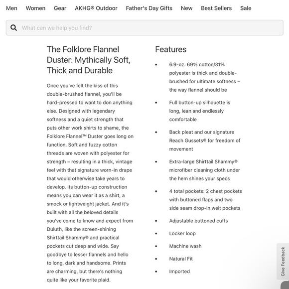 NWT Duluth Trading Co Plaid Folklore Flannel Duster - Picture 4 of 8